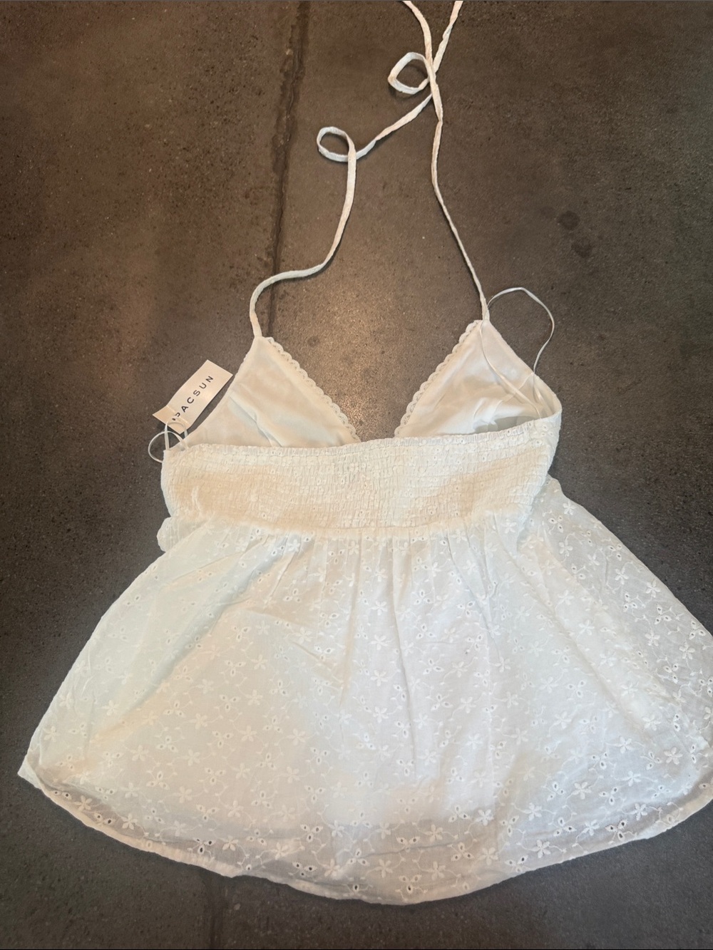 Julie eyelet halter babydoll top Beverley and beck - Picture 4 of 4